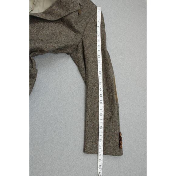 Stafford Blazer Men's Brown 46L 100% Wool 2-Button Tweed Elbow Patch Fleck USA - Picture 8 of 10